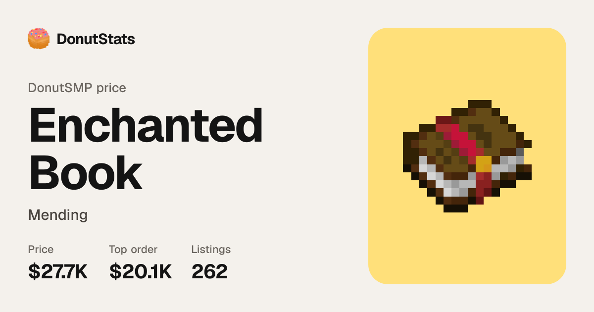 Enchanted Book (Mending) Price on DonutSMP | DonutStats