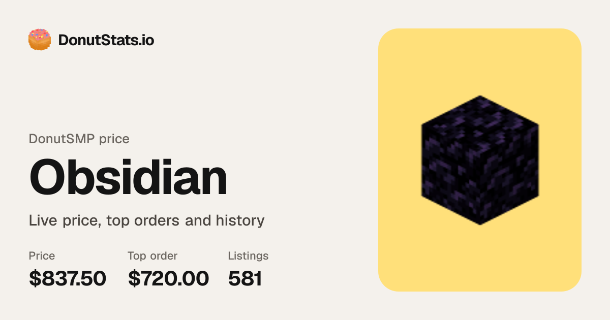 Obsidian Price on DonutSMP | DonutStats